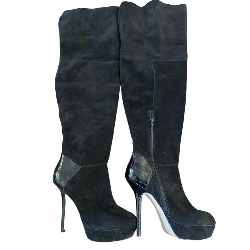Steve Madden fabulous black suede over the knee stiletto boots